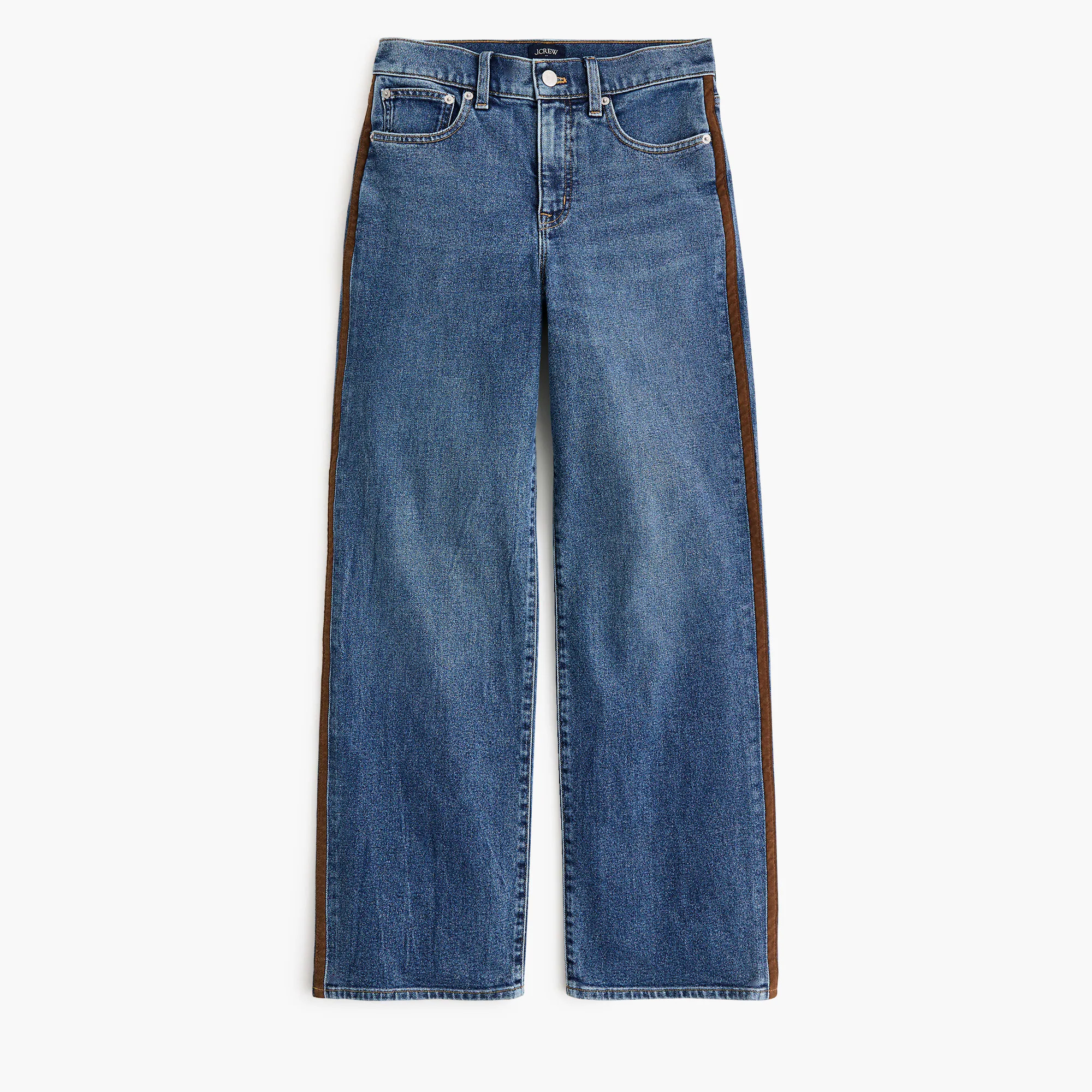Petite slim wide-leg jean with sueded trim | J.Crew Factory
