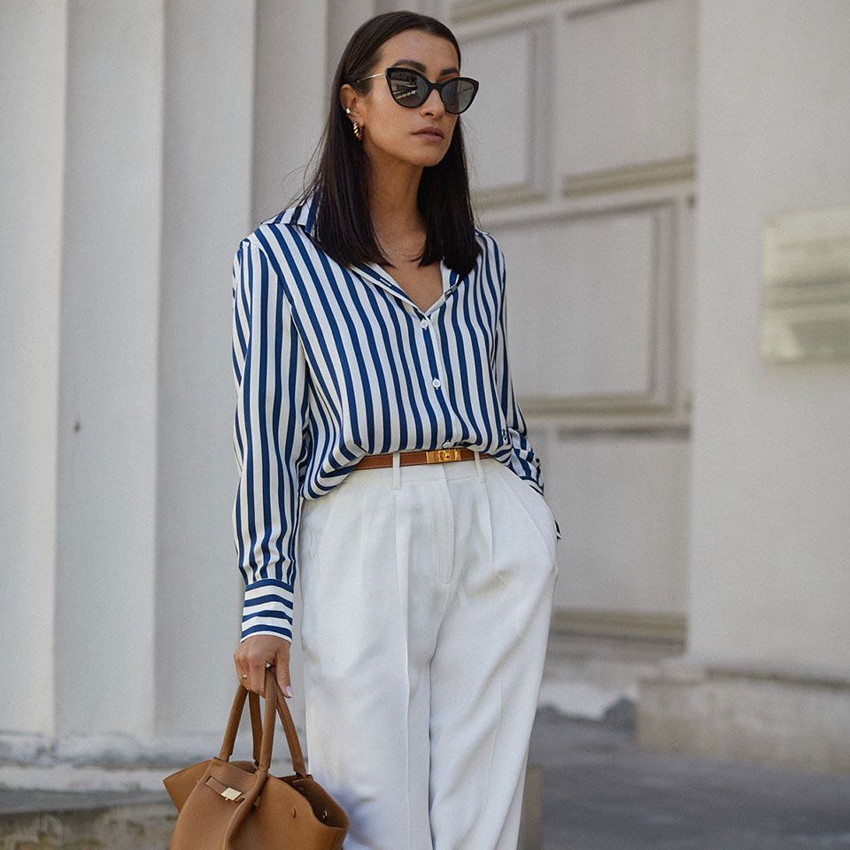 Amalfi Stripe Silk Shirt | LilySilk