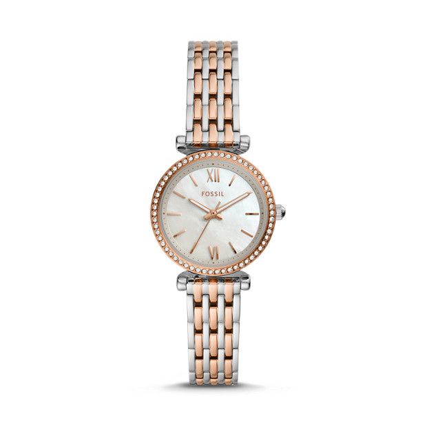 Carlie Mini Three-Hand Two-Tone Stainless Steel Watch | Fossil (US)