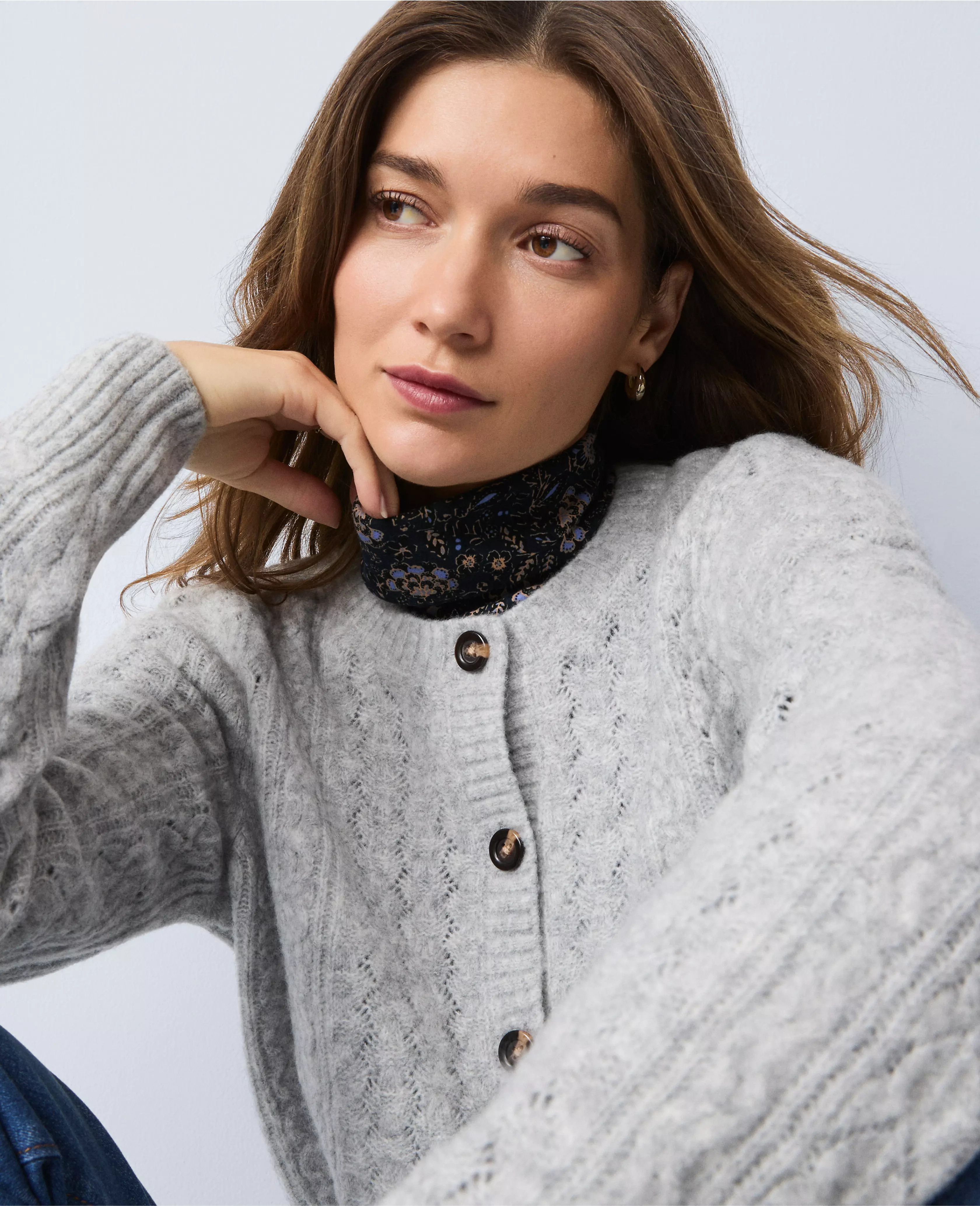 Weekend Collection Pointelle Cardigan | Ann Taylor