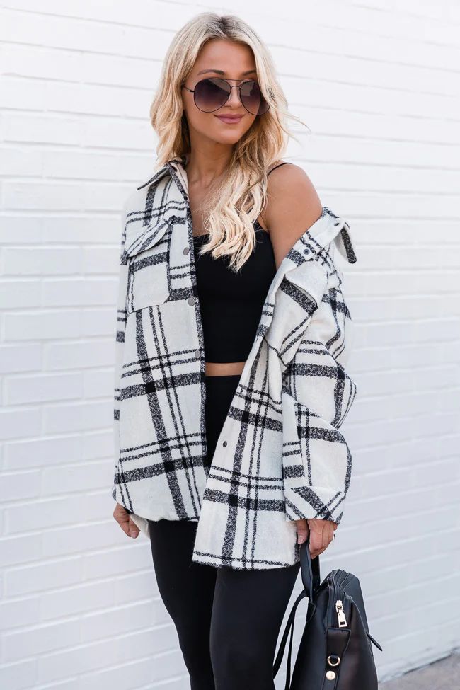 Endless Limit Plaid Black/White Shacket | The Pink Lily Boutique