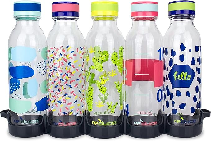 Reduce WaterWeek Reusable Water Bottle Set, 20oz – Plastic Reusable Water Bottle Set of 5, Plus... | Amazon (US)