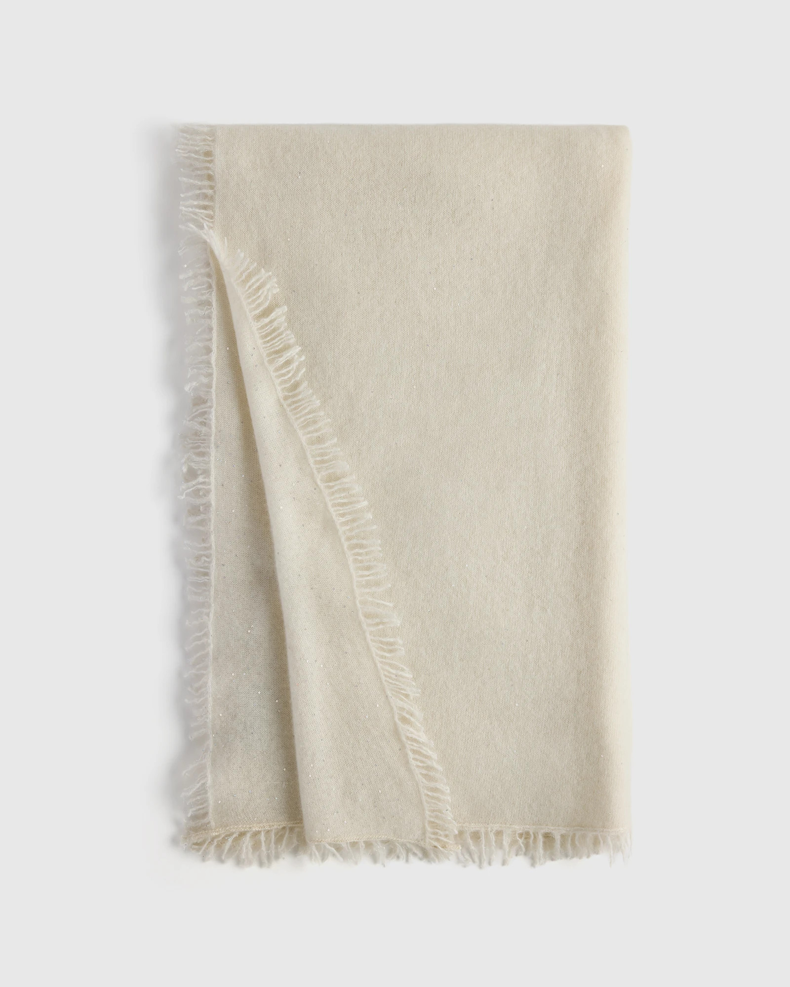 Cashmere Sequin Embellished Scarf in Ivory | Quince