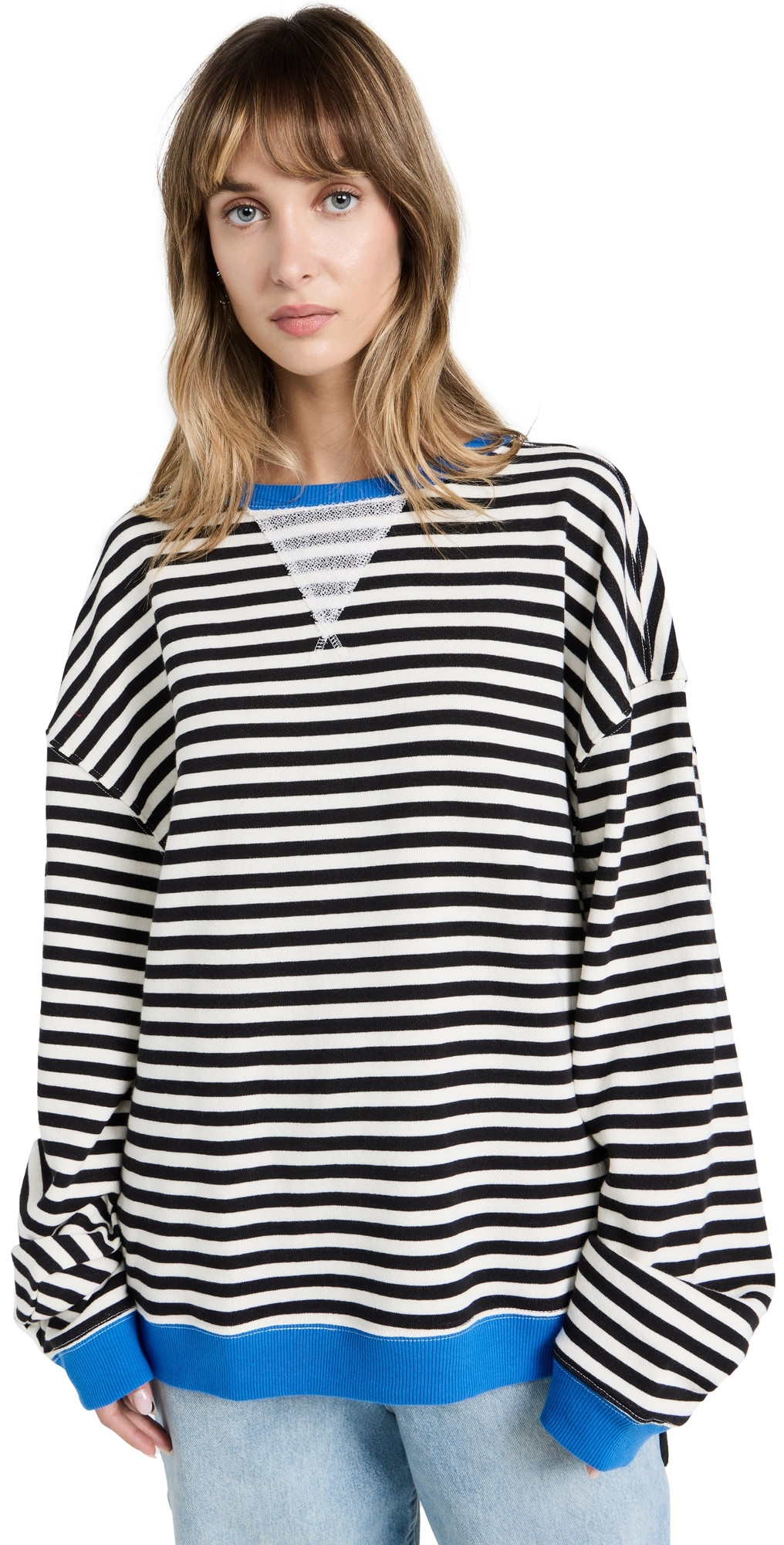Free People Classic Striped Crew Black Combo M | Shopbop