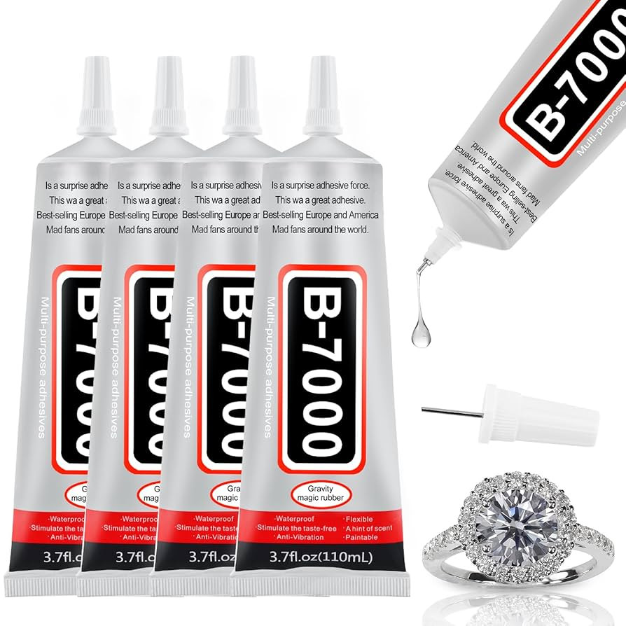 4 PCS 110ml B7000 Glue Clear With Precision Tip, Rhinestone Glue for Nail, Craft Glue, Super Glue... | Amazon (US)