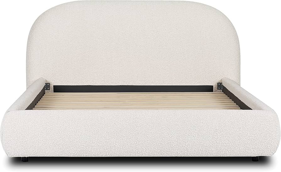POLY & BARK Genoa Queen Size Bed, (U.S. Standard), Crema White Boucle | Amazon (US)