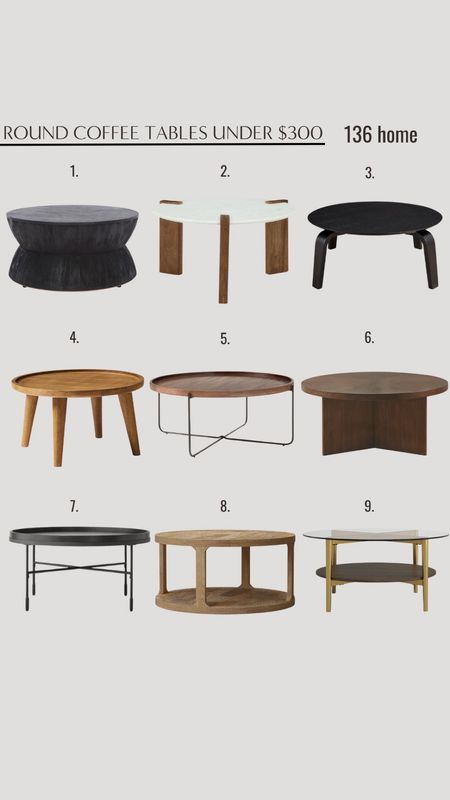 Round Coffee Tables Under $300 #roundcoffeetable #coffeetable #table #furniture #interiordesign #interiordecor #homedecor #homedesign #homedecorfinds #moodboard 

#LTKstyletip #LTKhome