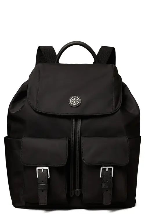 Tory Burch Flap Nylon Backpack in Black at Nordstrom | Nordstrom