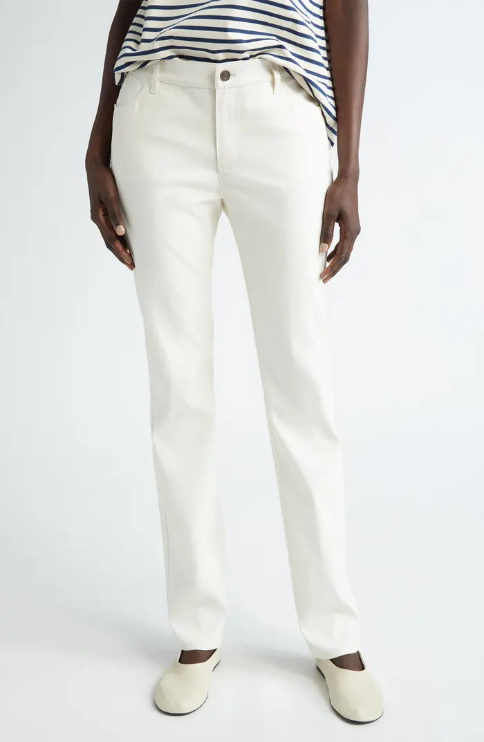 Lafayette 148 New York Thompson Waxed Denim Slim Leg Jeans | Nordstrom | Nordstrom