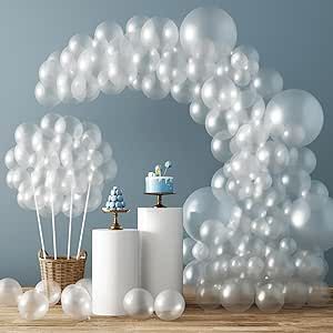 RUBFAC 129pcs Clear Balloons Different Sizes 18 12 10 5 Inches for Garland Arch, Transparent Ball... | Amazon (US)