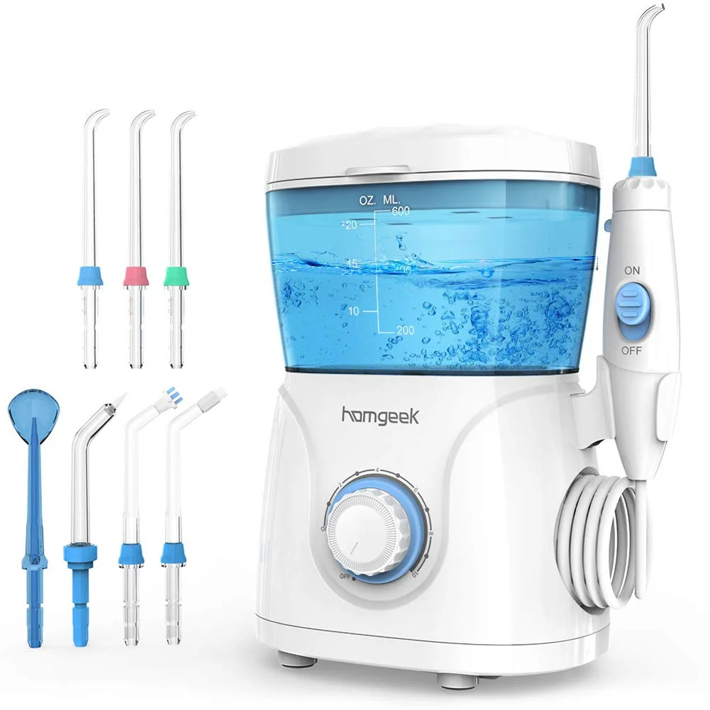 Homgeek  Water Flosser for Braces Teeth Cleaner Dental Water Teeth 10 Adjustable Pressure with 7 ... | Walmart (US)