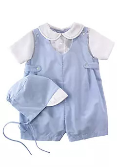 Petit Ami Baby Boys Gingham Romper with Hat | Belk