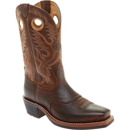 Men s Ariat Heritage Roughstock Square Toe Brown Oiled Rowdy Full Grain Leather 11.5 2E | Walmart (US)