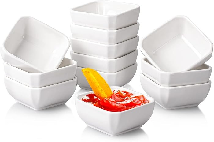 12 Pack Ceramic Dipping Bowls, 3 Oz Soy Sauce Dish, Small Dip Bowls Set for Sauce, Side Dish, Con... | Amazon (US)
