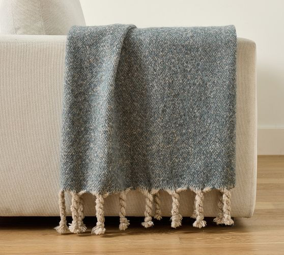 Herringbone Twisted Tassel Throw | Pottery Barn (US)