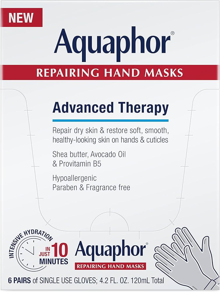 Aquaphor Repairing Hand Masks, Moisturizing Gloves for Dry Hands, Moisturizer for Dry Skin with A... | Amazon (US)