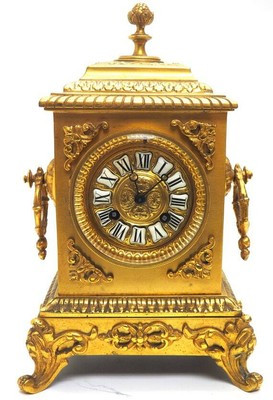 Antique French Ormolu Mantel Clock Gold 8-Day Carved Decoration Circa 1870 Solid | eBay CA