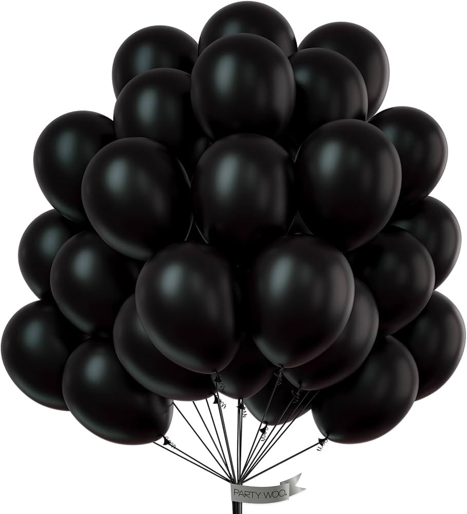 PartyWoo Black Balloons, 100 pcs 12 Inch Matte Black Balloons, Black Balloons for Balloon Garland... | Amazon (US)