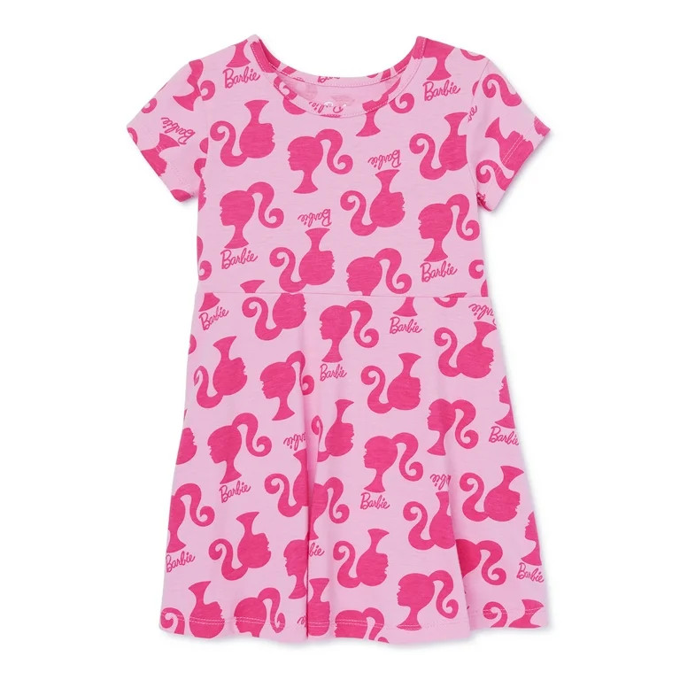 Barbie Toddler Girl Print Skater Dress, Sizes 12M-5T | Walmart (US)