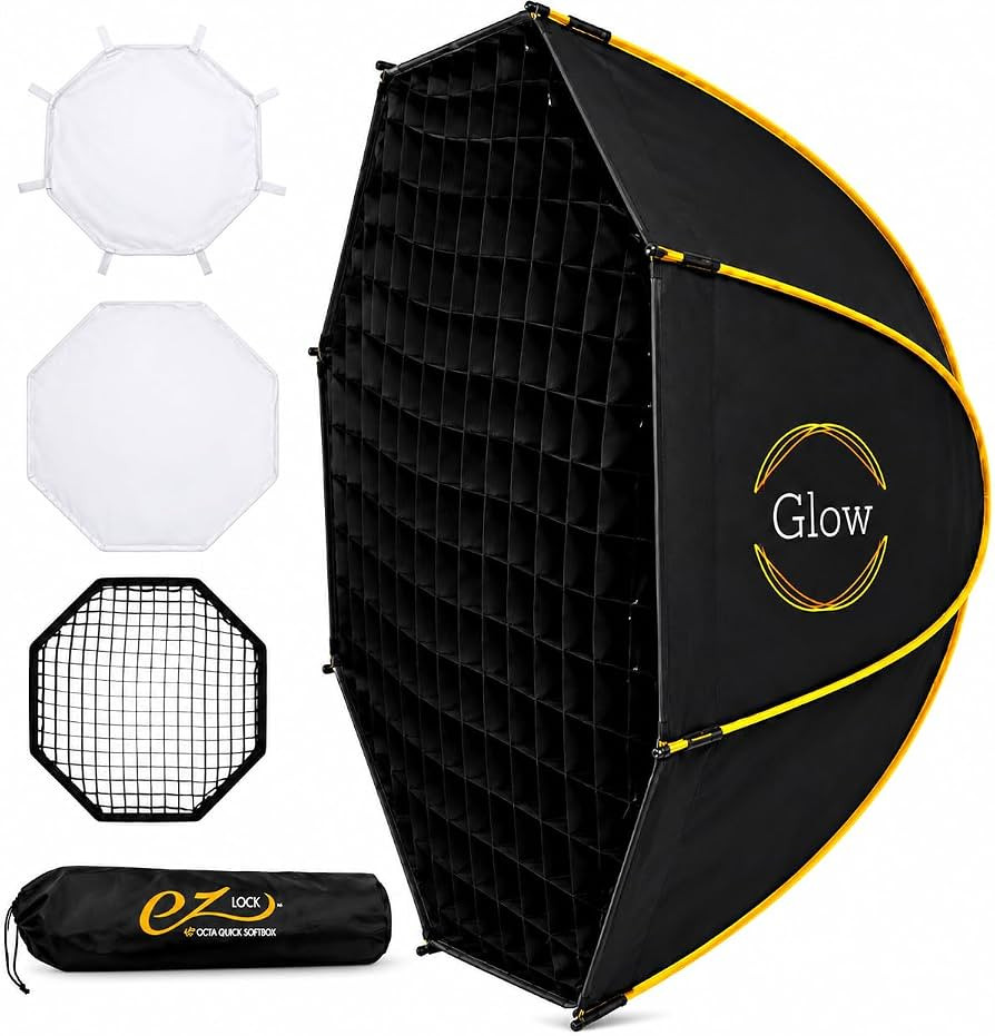 Glow EZ Lock 36" Octagon Softbox for Bowens-Mount Lights, Silver Interior, Dual Diffusers, Eggcra... | Amazon (US)
