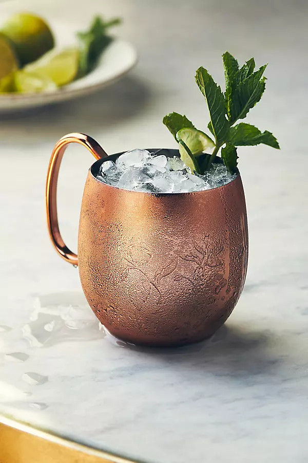 Foliage Copper-Plated Stainless Steel Mule Mug | Anthropologie (US)