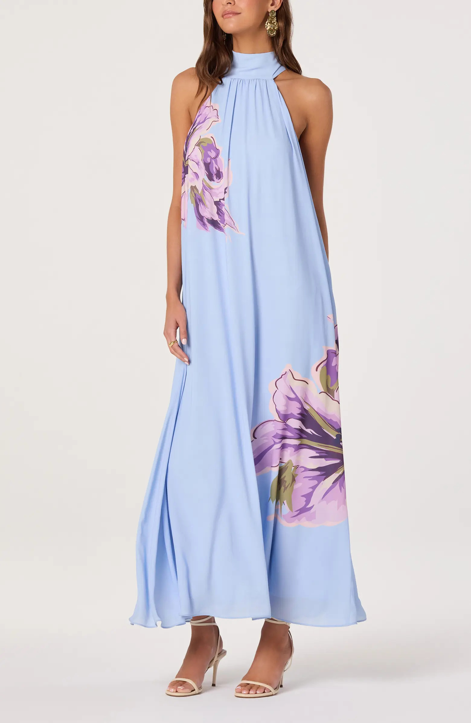 ASTR the Label Nesta Floral Print Halter Dress | Nordstrom | Nordstrom