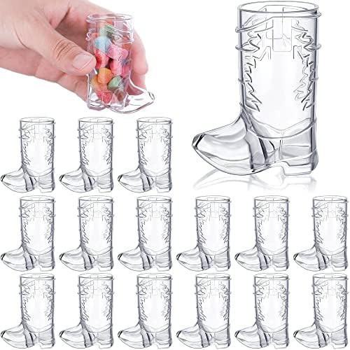 ADXCO 24 Pieces Mini Plastic Cowboy Boot Glasses 1 Ounce Western Plastic Beer Mugs Reusable Cowboy Boot Cups for Cowboy Cowgirl Party Bachelorette Party Decoration Supplies | Amazon (US)