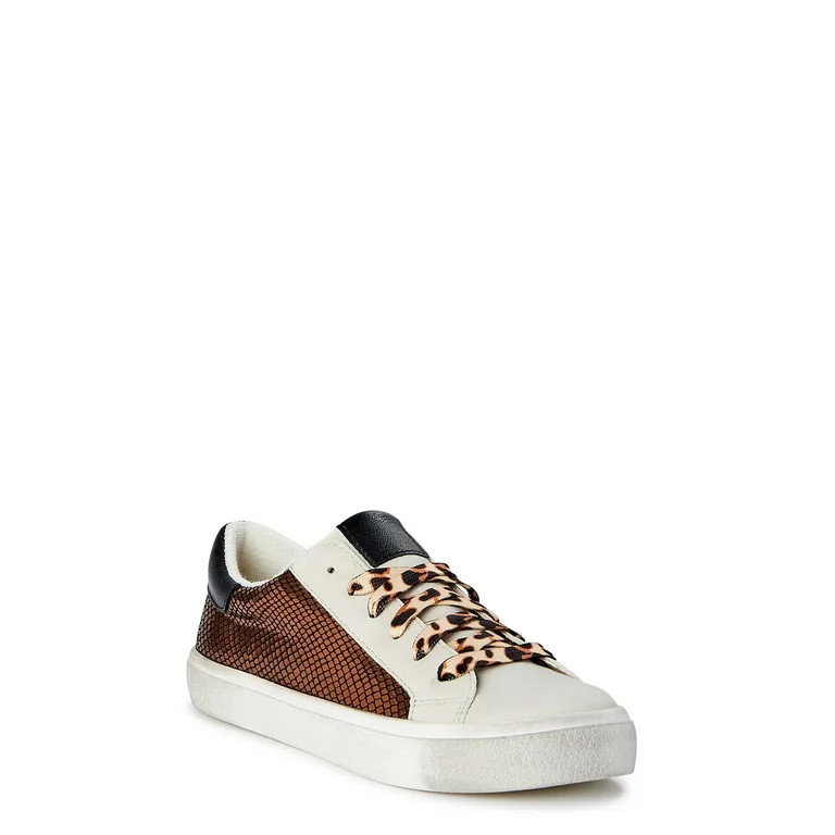 Scoop Women's Metallic Snake-Embossed Sneakers | Walmart (US)
