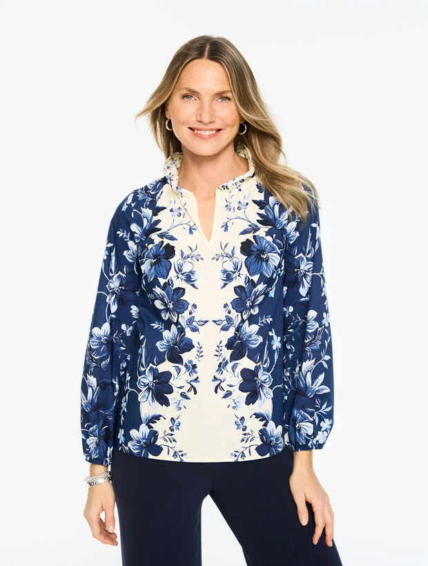 Exquisite Blooms Poplin Top | Talbots