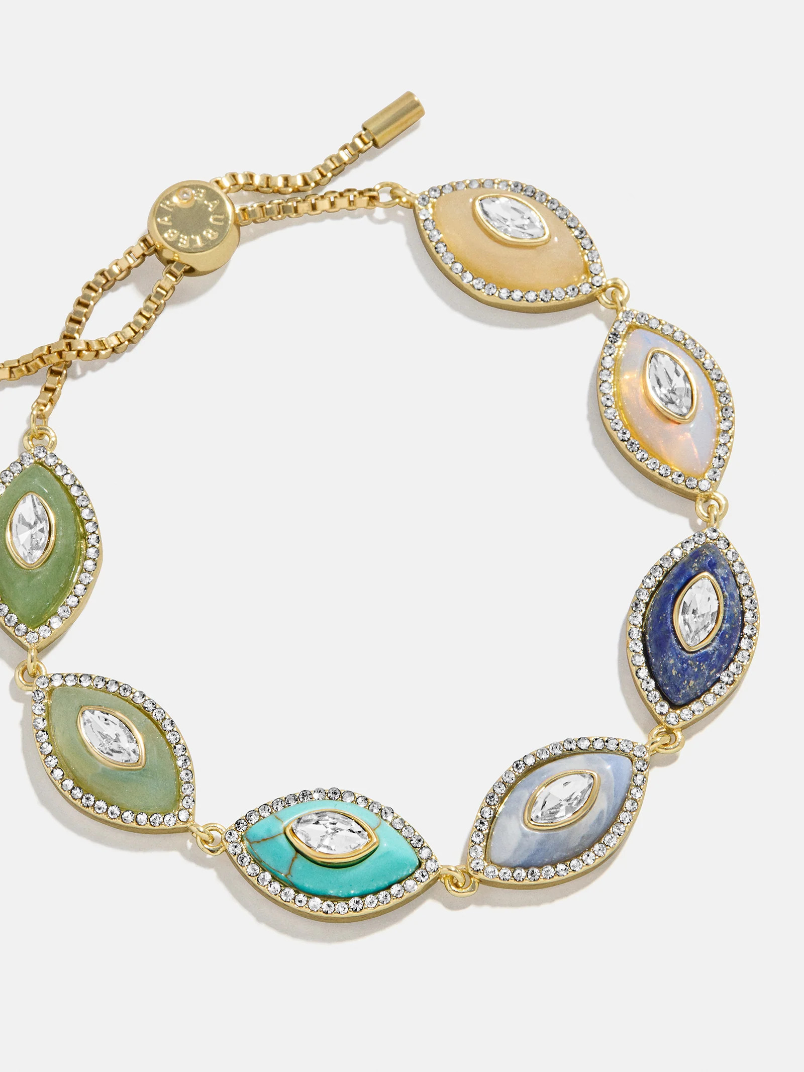 Bright Eye Semi-Precious Bracelet - Gold/Blue | BaubleBar