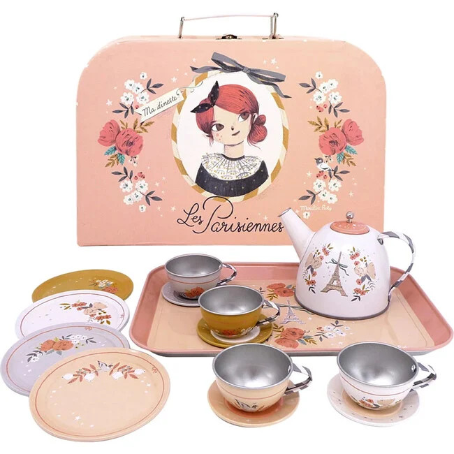 Les Parisiennes Tea Set - Moulin Roty Play Food & Accessories | Maisonette | Maisonette