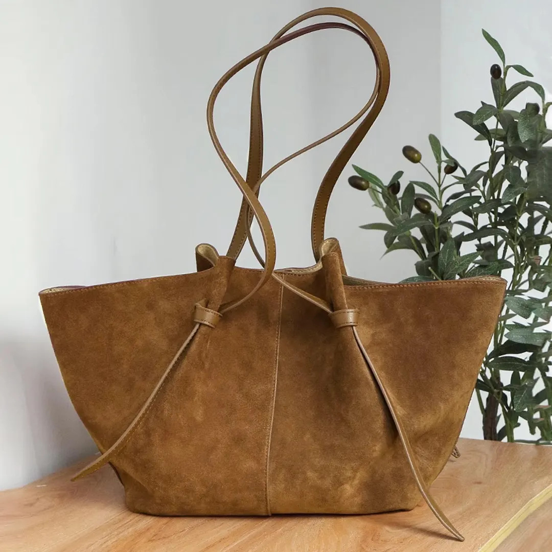 Suede Large Tote Bag,Minimal Shoulder Bag,Women Handbag | Etsy (US)