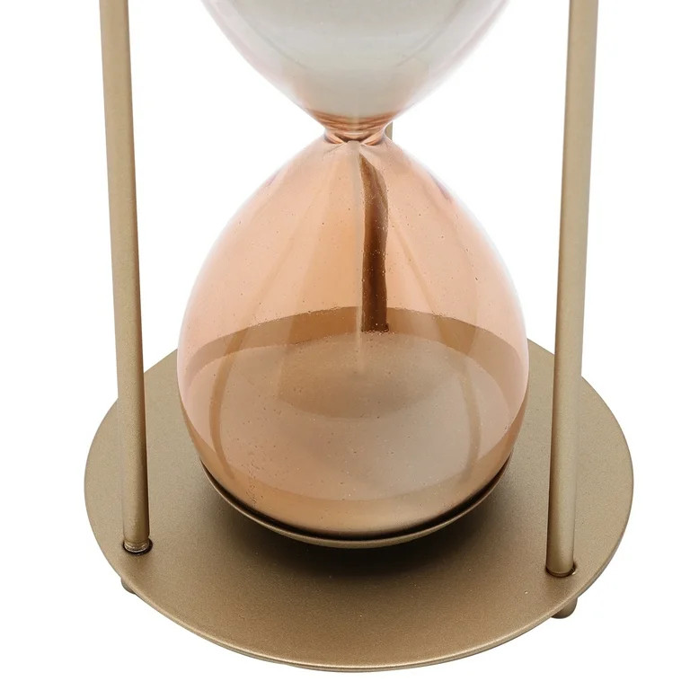 Home Decor Collection 7" Gold Metal and Glass Decorative Tabletop Hour Glass | Walmart (US)