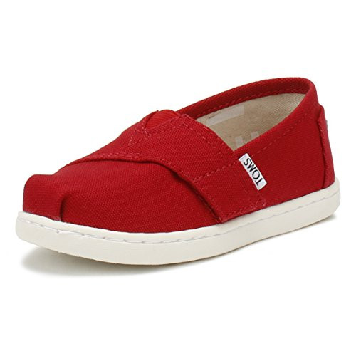 TOMS Tiny Classic RED Canvas Alpargata, RED, 4 | Amazon (US)