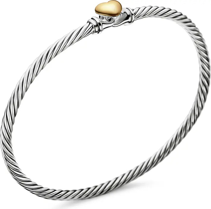 Cable Collectibles® Heart Bracelet with 18K Gold, 3mm | Nordstrom