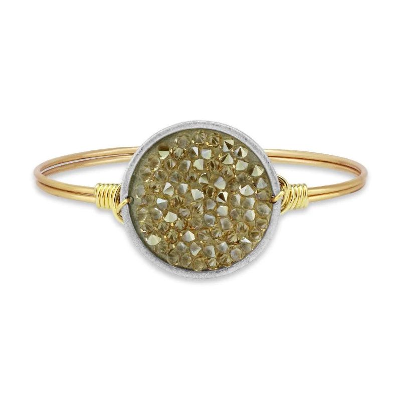 Druzy Bangle Bracelet In Metallic Champagne | Luca + Danni