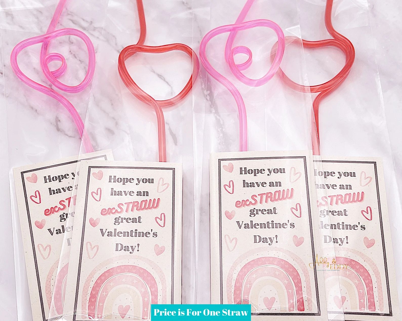 Rainbow Valentine's Day Favors, Valentine's Day Straw, Girls Valentine's Day Classroom Cards, Pin... | Etsy (US)