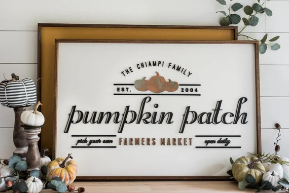 Pumpkin Patch, Established Family Last Name Sign, Fall sign, Farmers market, laser cut, 3D letter... | Etsy (US)