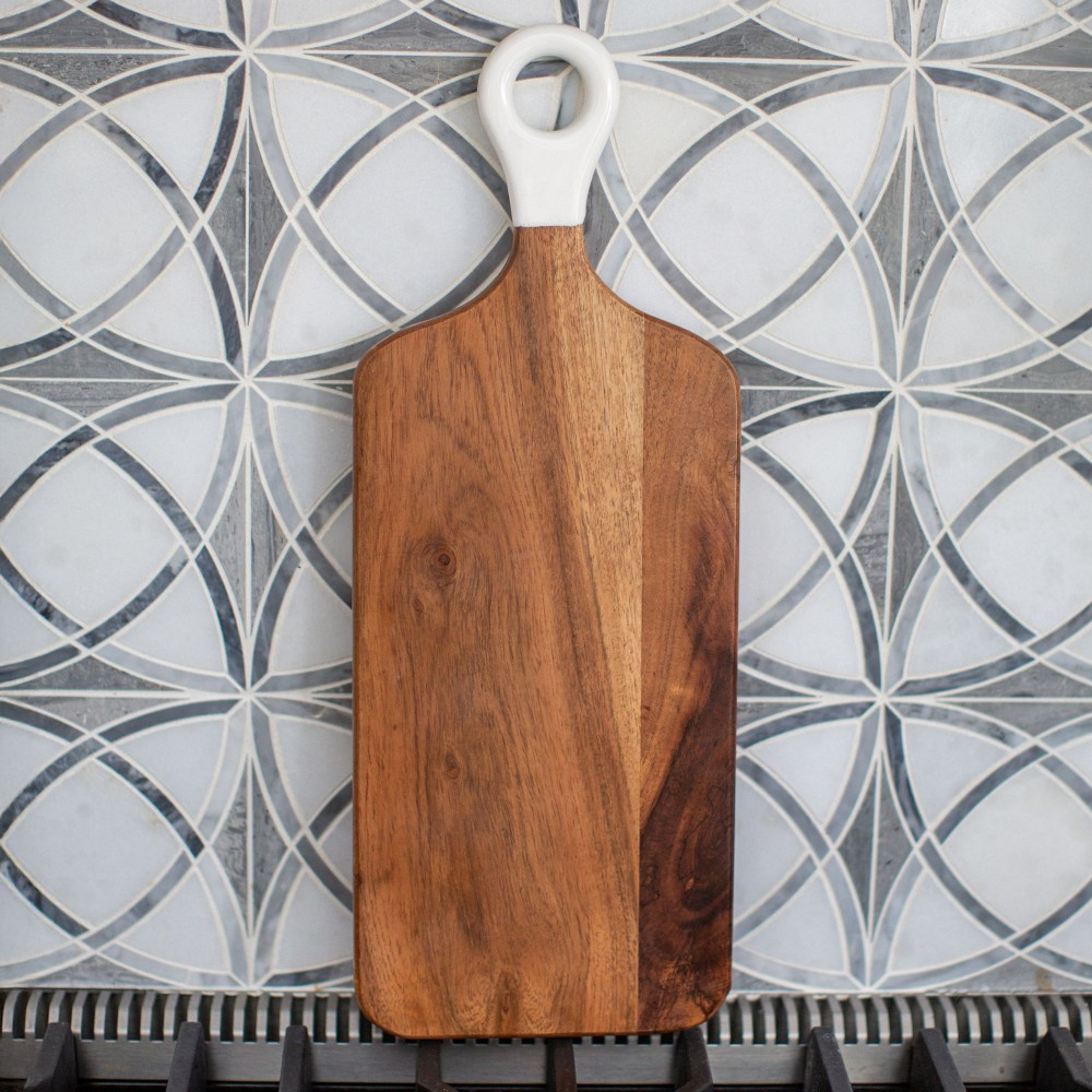 Jeanne Fitz Wood & White Rectangle Cheese Board | Williams-Sonoma