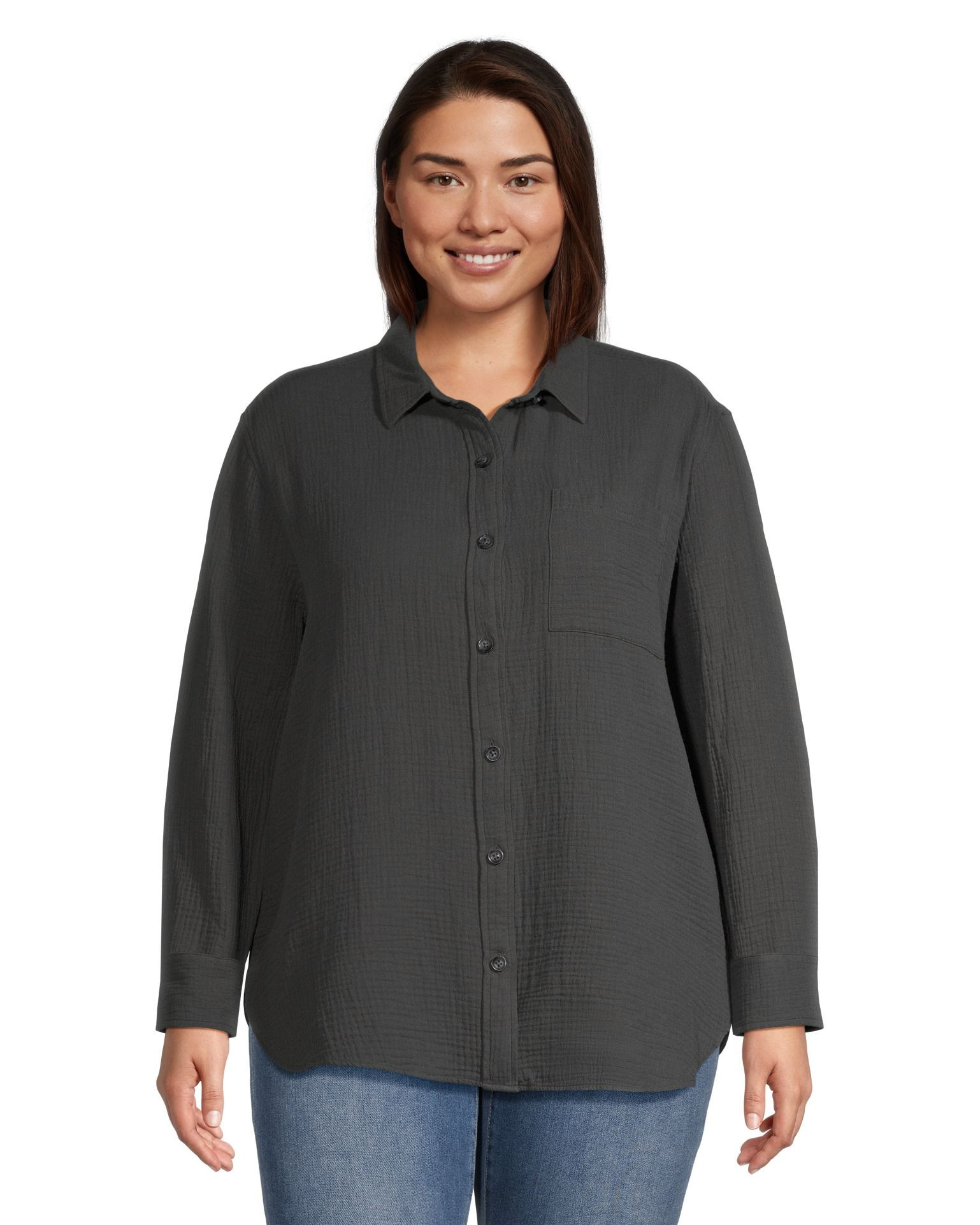Denver Hayes Women's Long Sleeve Relaxed Double Gauze Button-Up Shirt #3CHADHSU4-723 | Mark's - Lequipeur