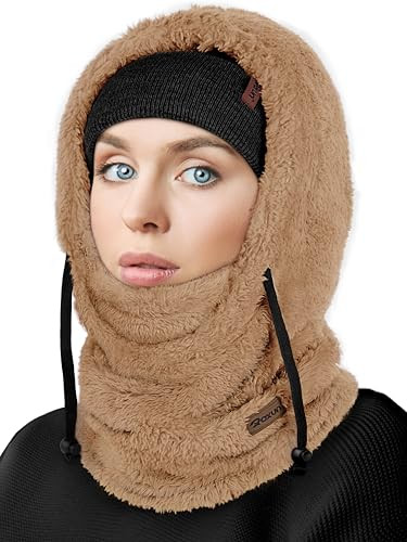 Ski Mask Fleece Balaclava, Windproof Face Mask Winter Warm Neck Cover Helmet Hood for Men Women | Amazon (US)