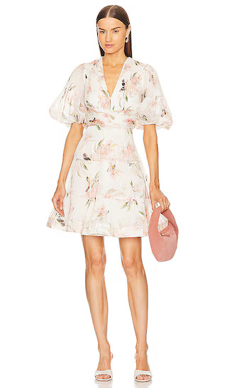 Pleated Mini Dress in Coral Birds | Revolve Clothing (Global)