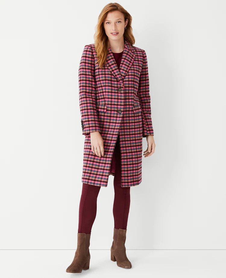 Petite Checked Chesterfield Coat | Ann Taylor (US)