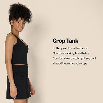 Amazon Essentials Womens Active FormFlex Buttery Soft Light Support Crop Tank with Bra | Amazon (US)