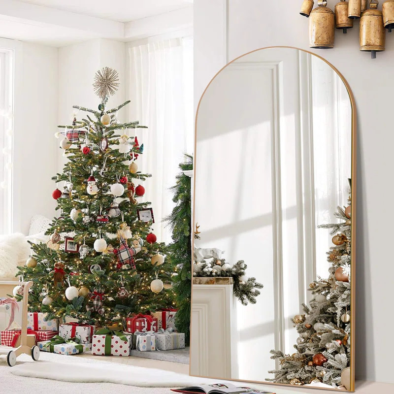 Egbert 71"×32" Oversized Arched Wood Full Length Mirror | Wayfair North America