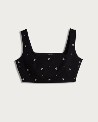 The F&F Edit Diamanté Embellished Square Neck Co-ord Cami in Black | Tesco F&F