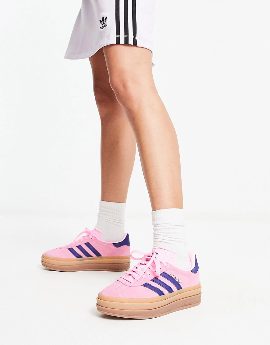 adidas Originals Gazelle Bold platform trainers in pink with gum sole | ASOS (Global)
