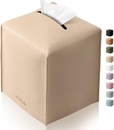 Tissue Box Cover, Tclouda, Modern PU Leather Square Tissue Box Holder for Creative Decorative, Id... | Amazon (US)