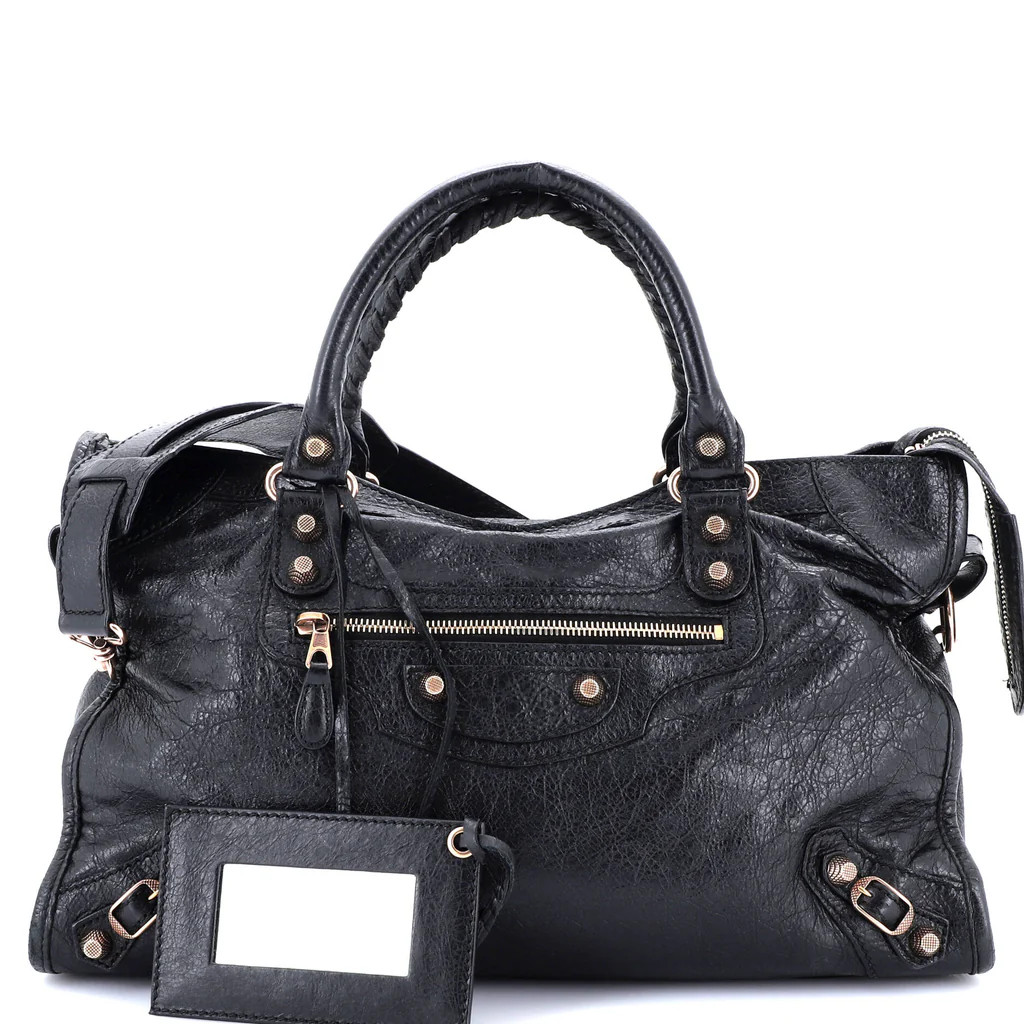 Balenciaga City Classic Studs Bag Leather Medium Black 3778147 | Rebag