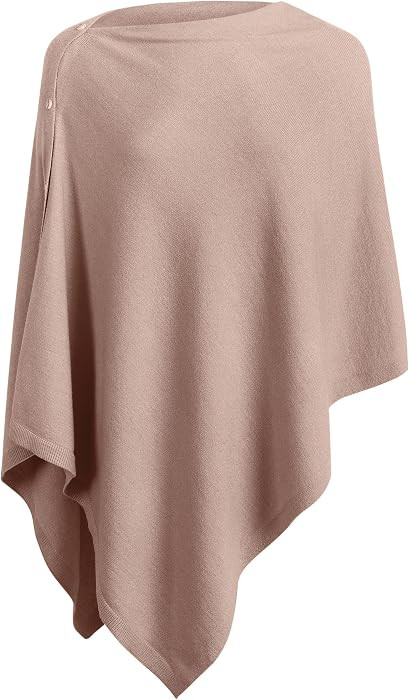 PULI Women's Versatile Knit Shawl Poncho Sweater Button Scarf | Amazon (US)
